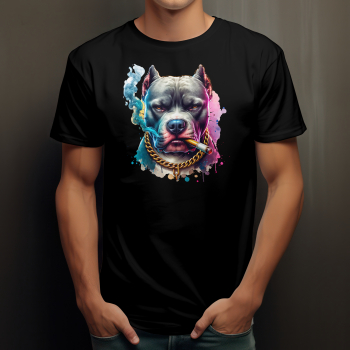 Tshirt ~smoking Pitbull~